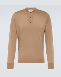 John Smedley Polopullover Cotswold aus Wolle Beige