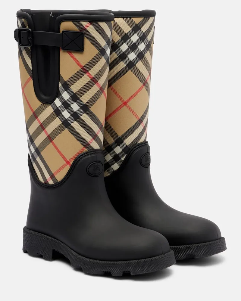 Burberry Gummistiefel Marsh Burberry Check Schwarz