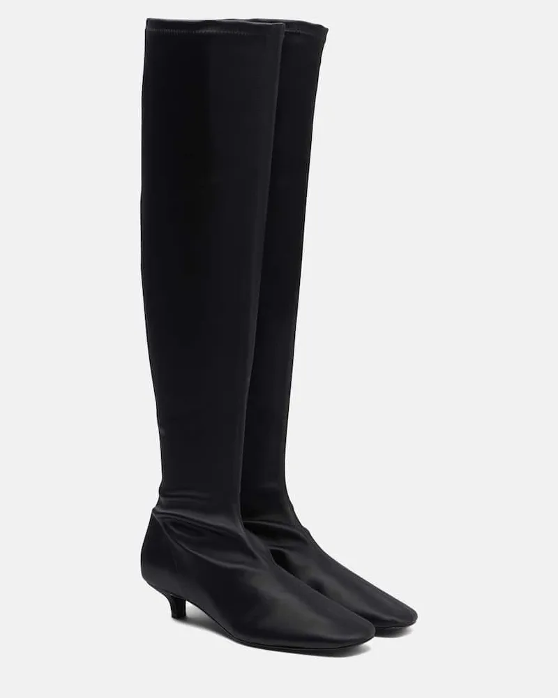 Totême Stiefel aus Satin Schwarz