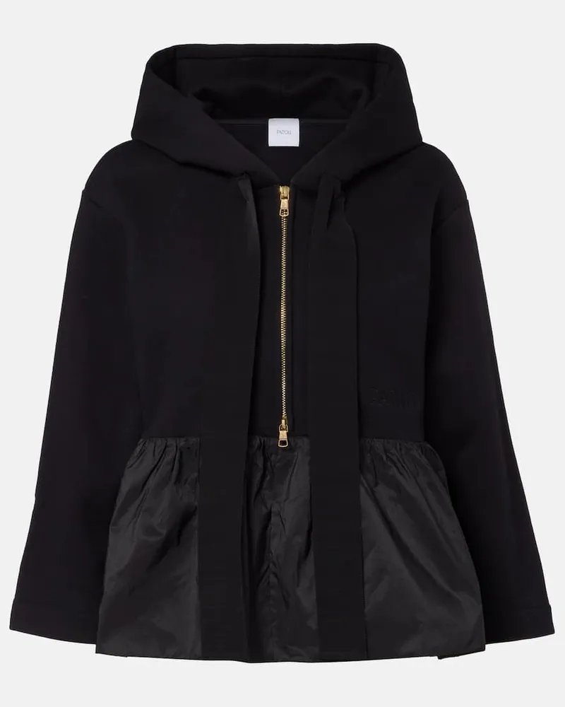 Patou Kapuzenjacke aus Jersey mit Faille Schwarz