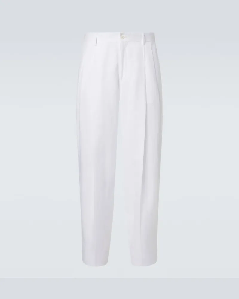 Dolce & Gabbana Hose aus Leinen Weiß