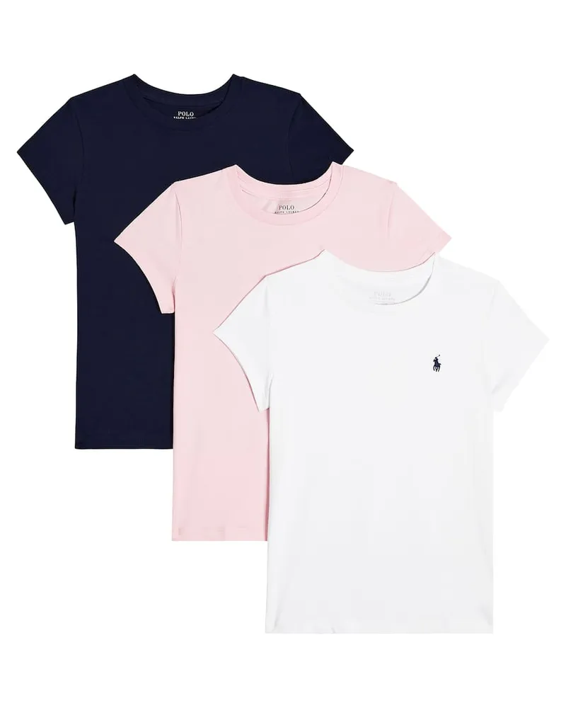 Ralph Lauren Set aus drei T-Shirts aus Baumwoll-Jersey Rosa