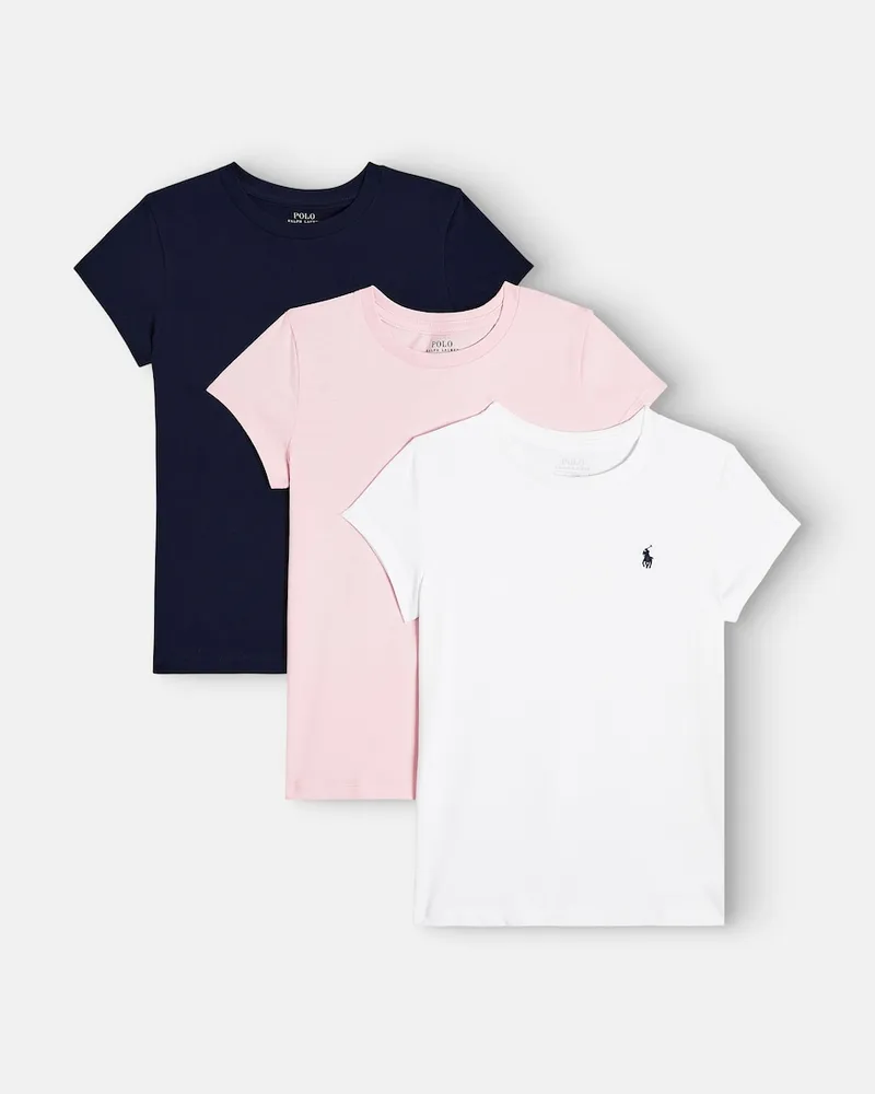 Ralph Lauren Set aus drei T-Shirts aus Baumwoll-Jersey Rosa