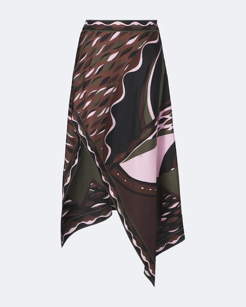 Emilio Pucci Midirock Dune aus Seidentwill Multicolor