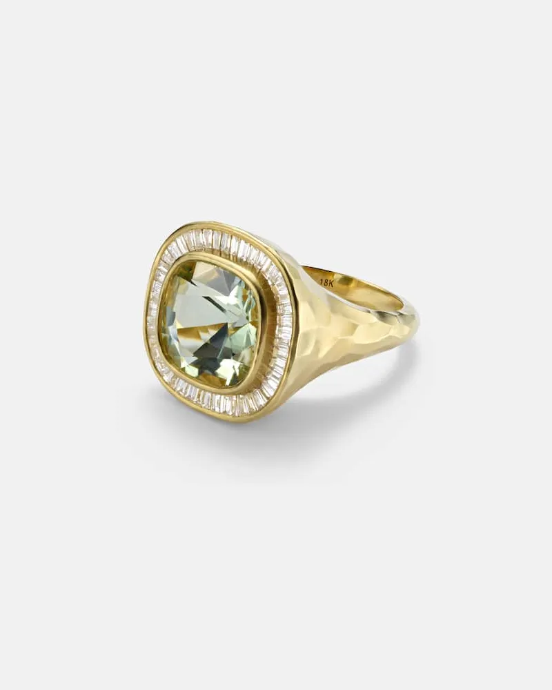 Octavia Elizabeth Ring Chroma aus 18kt Gelbgold mit Diamanten und Beryll Gold