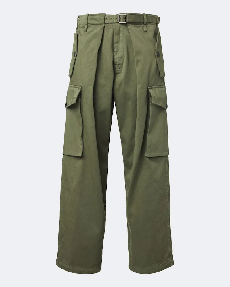 Loewe Cargohose aus Baumwollsatin Grün