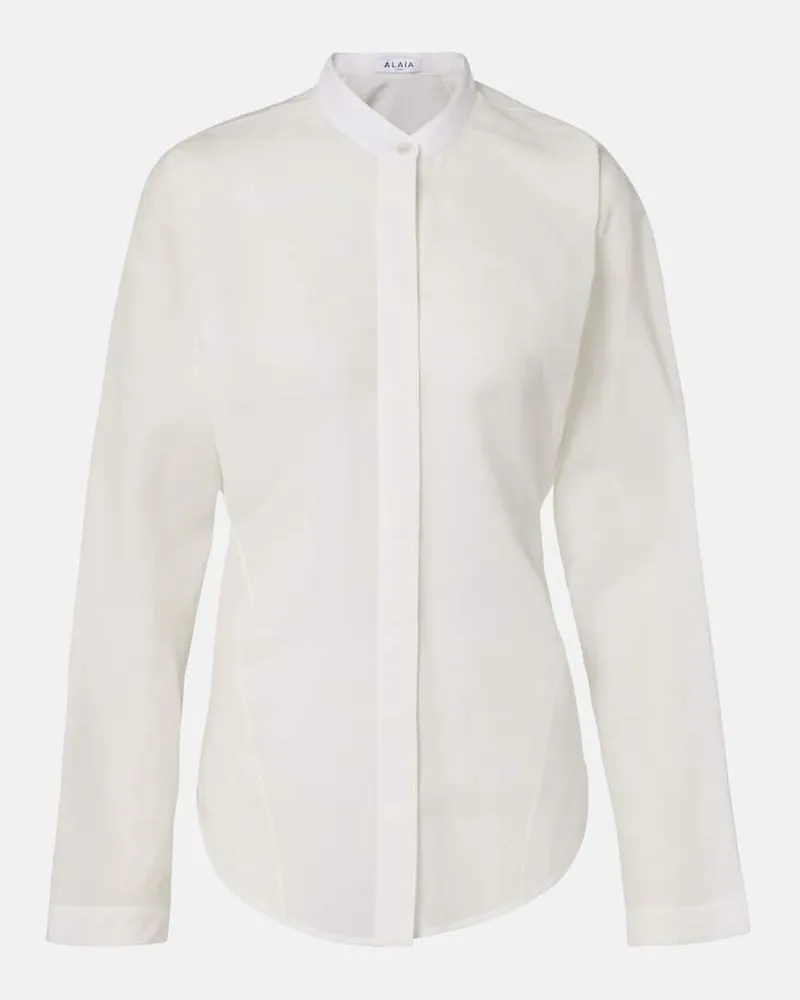 Alaïa Alaïa Bluse aus Baumwolle und Leinen Weiß