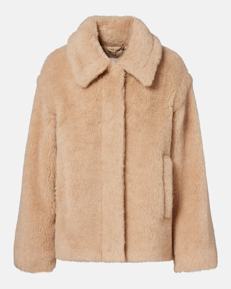 Max Mara Jacke Tritone aus Teddyfleece Beige