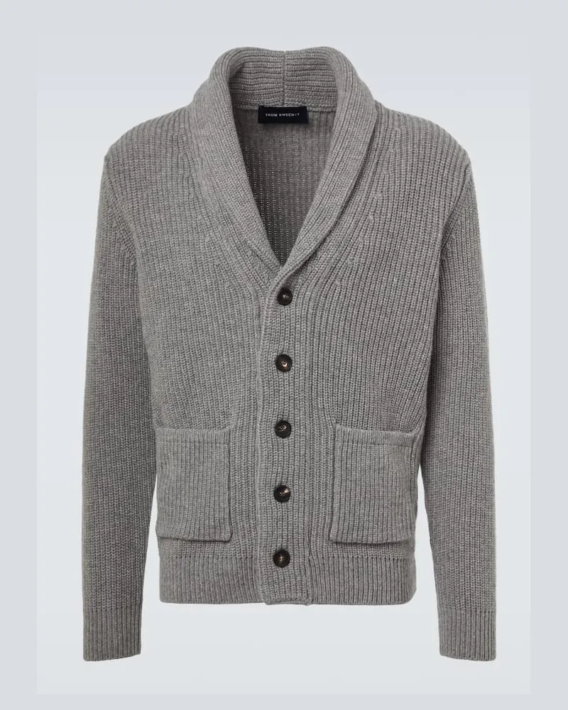 Thom Sweeney Cardigan aus Wolle und Kaschmir Grau