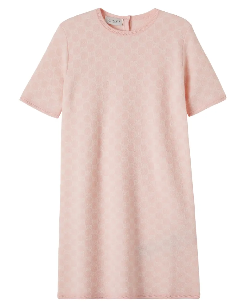 Gucci Kleid GG aus Wolle Rosa