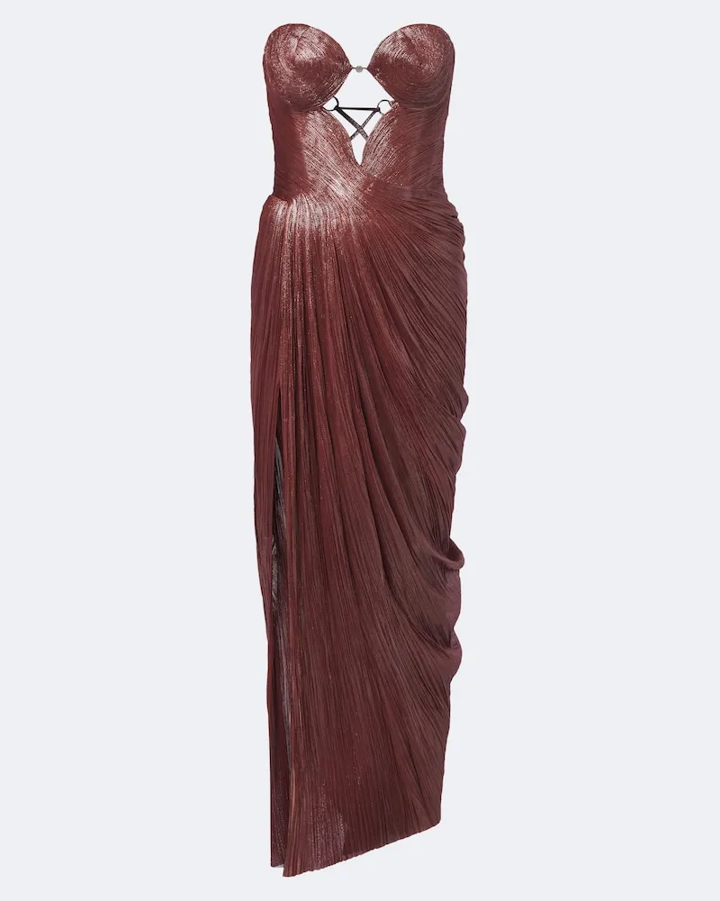 Maria Lucia Hohan Bustier-Robe Huda Burgunderrot