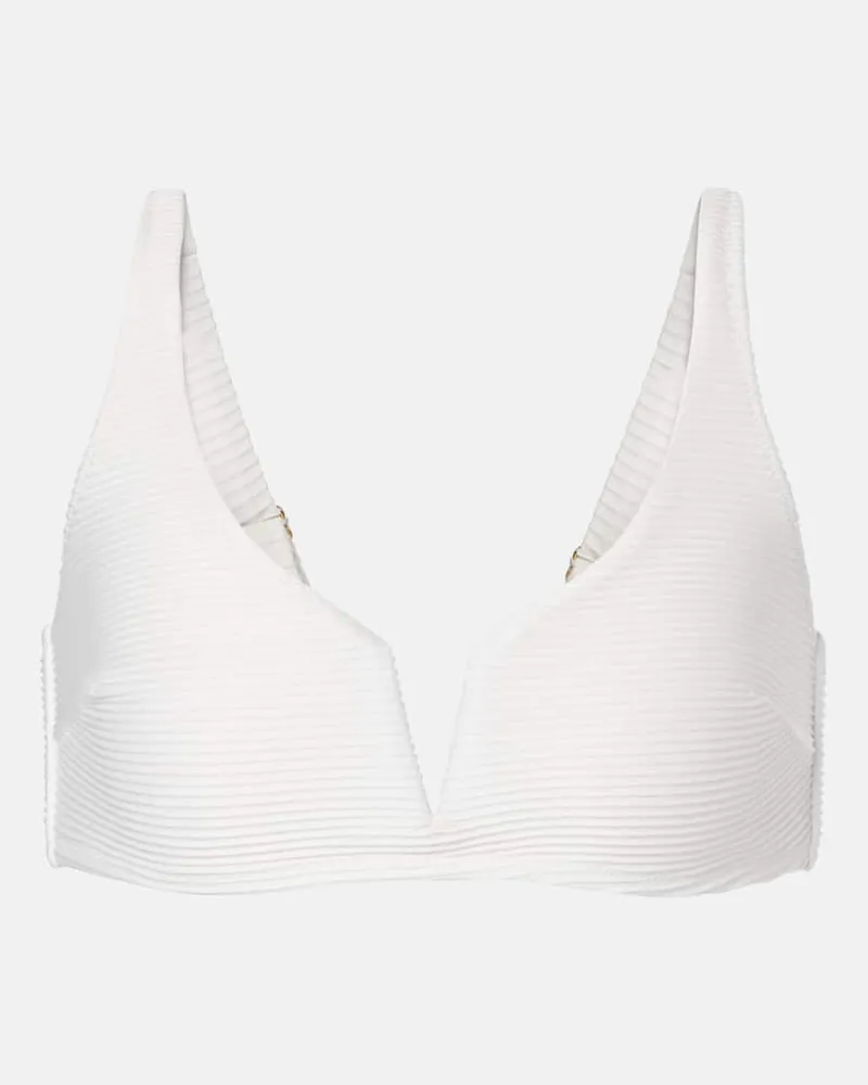 Heidi Klein Bikini-Oberteil aus Rippstrick Weiß