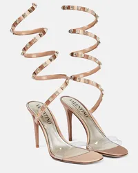 Valentino Garavani Sandalen Rockstud mit Leder Gold