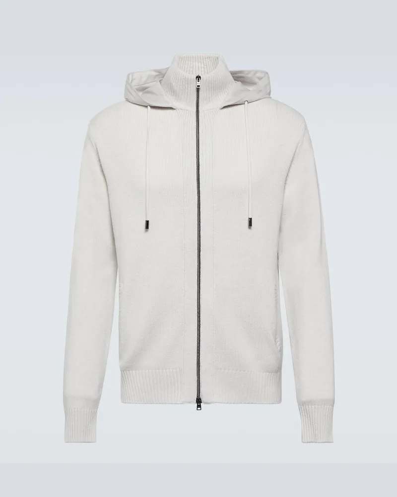 Herno Kapuzenjacke aus Kaschmir Weiß