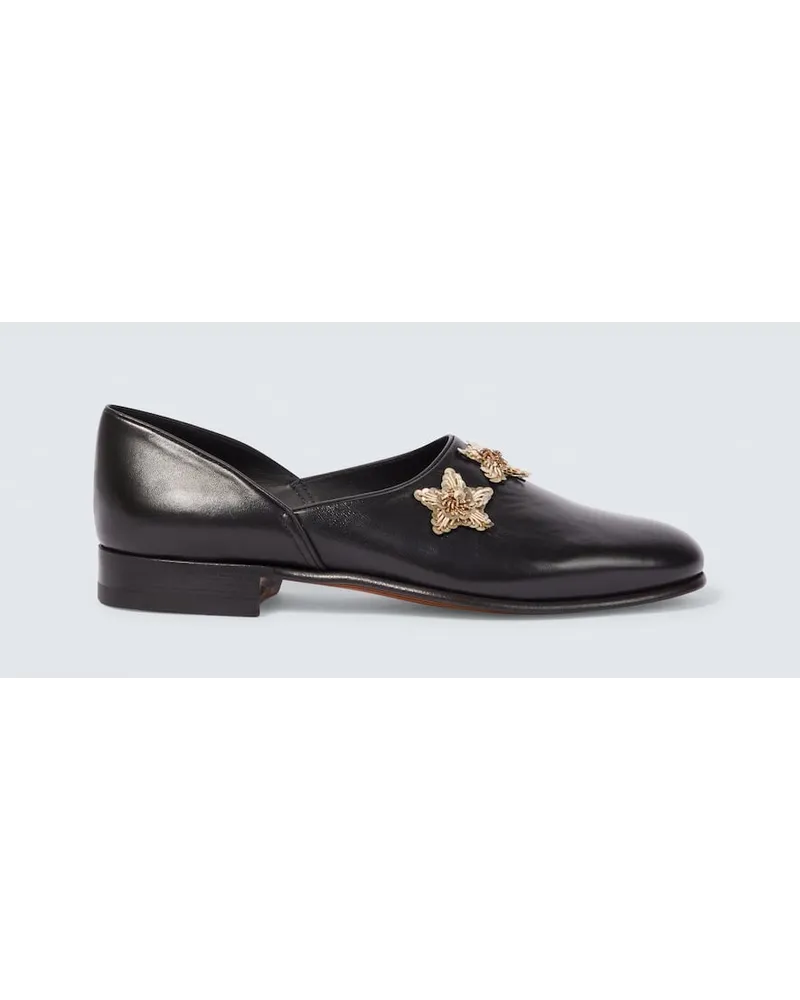 BODE Verzierte Loafers Bullion Star aus Leder Schwarz