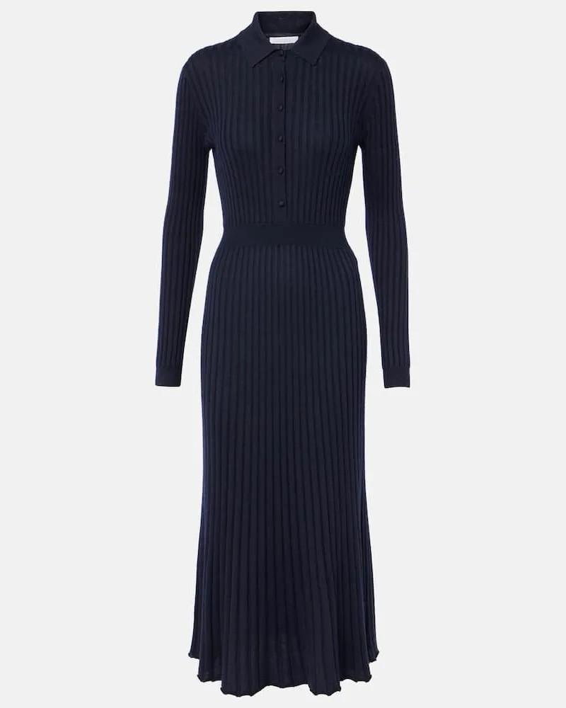 Gabriela Hearst Polokleid Ardor aus Kaschmir und Seide Blau