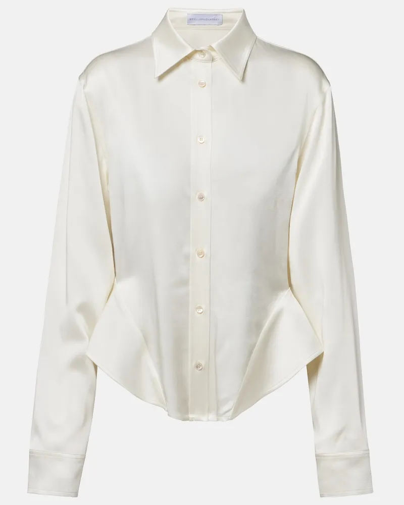 Stella McCartney Hemd aus Satin Weiß