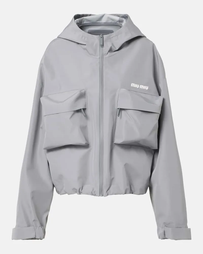 Miu Miu Jacke aus Canvas Grau