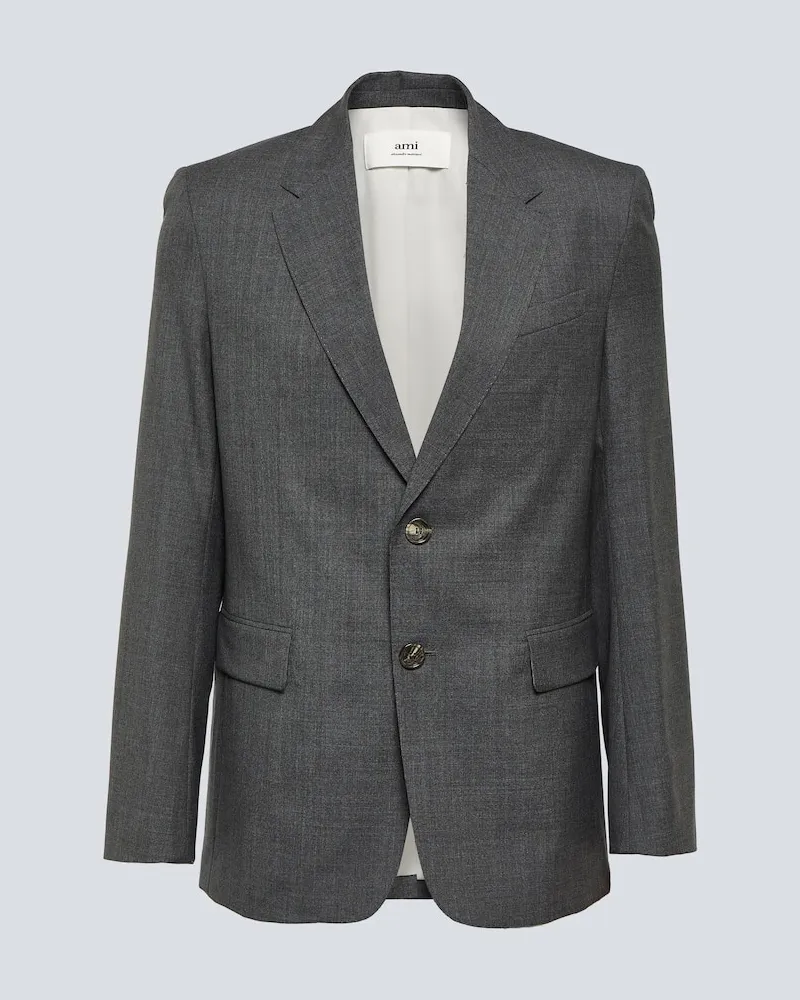 AMI Paris Blazer aus Schurwolle Grau