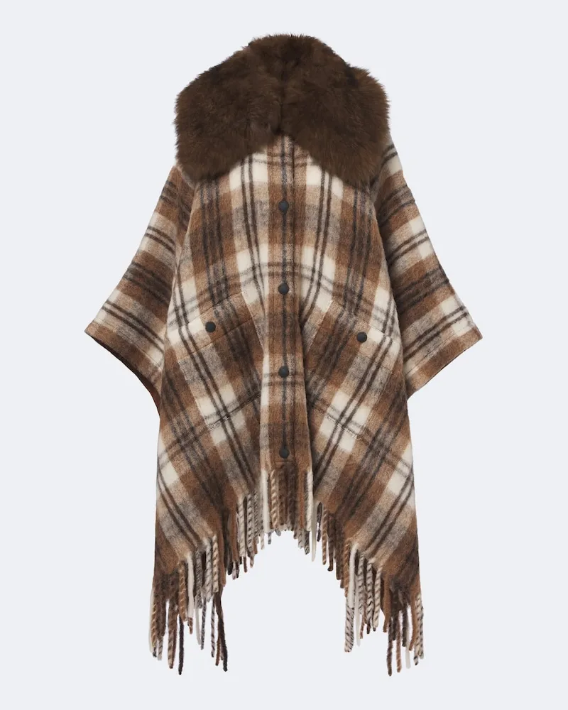 Moncler Poncho mit Shearling Multicolor