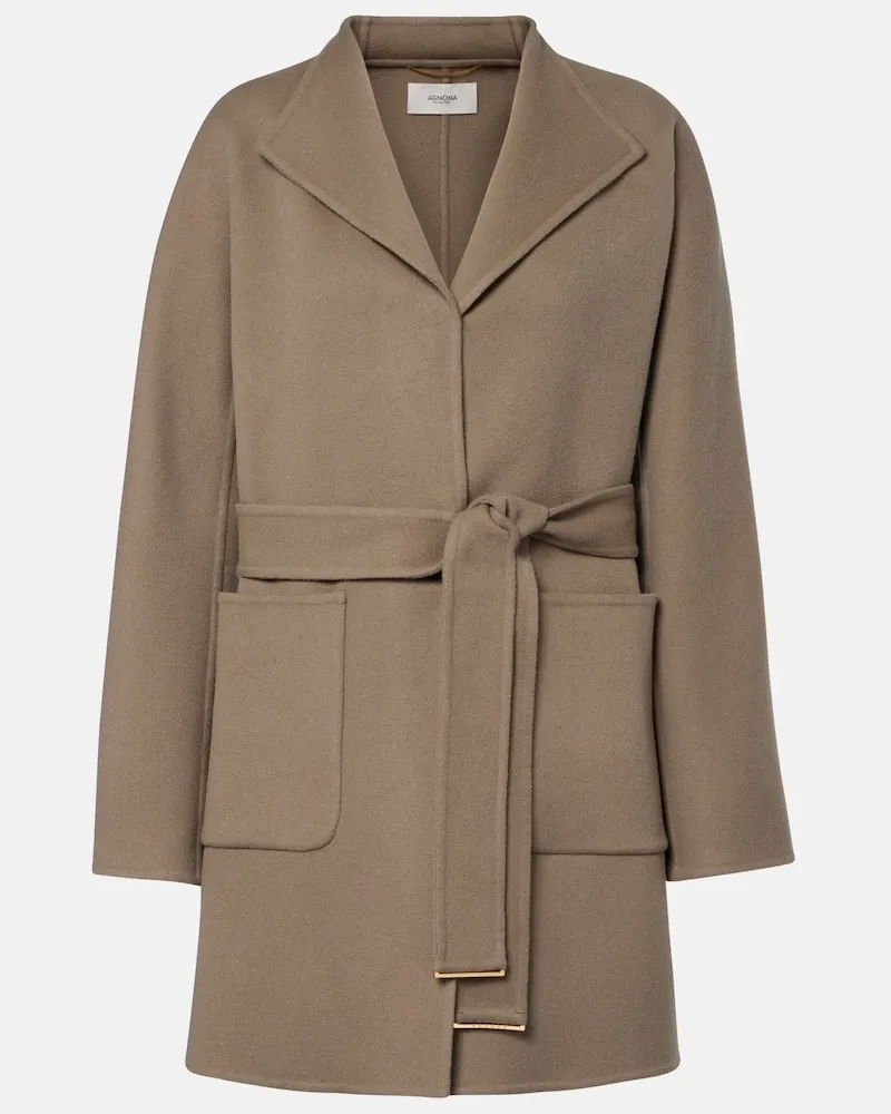 AGNONA Mantel aus Kaschmir Beige