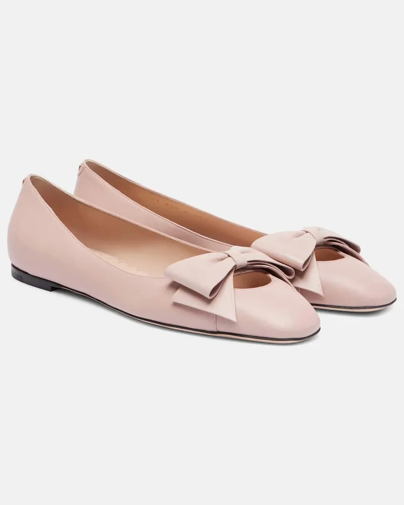 Valentino Garavani Ballerinas Bowow aus Leder Pink