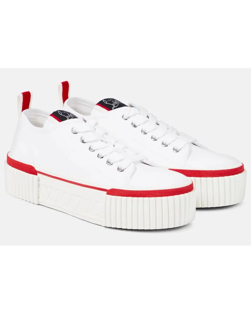 Christian Louboutin Plateau-Sneakers Super Pedro CL Weiss