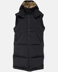 Yves Salomon Wattierte Weste mit Shearling Schwarz