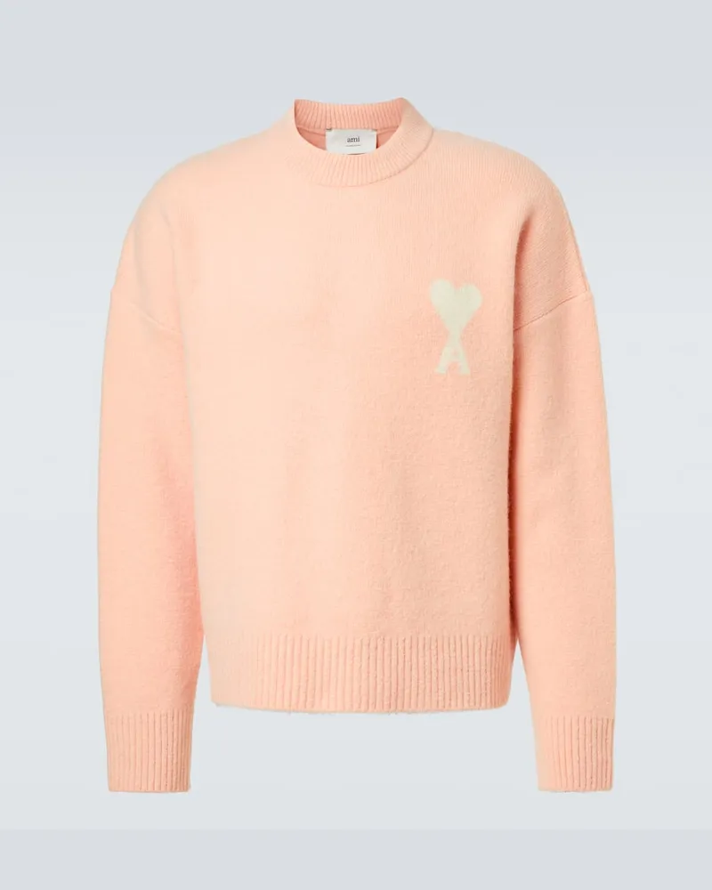 AMI Paris Pullover Ami de Cœur aus einem Alpakawollgemisch Rosa