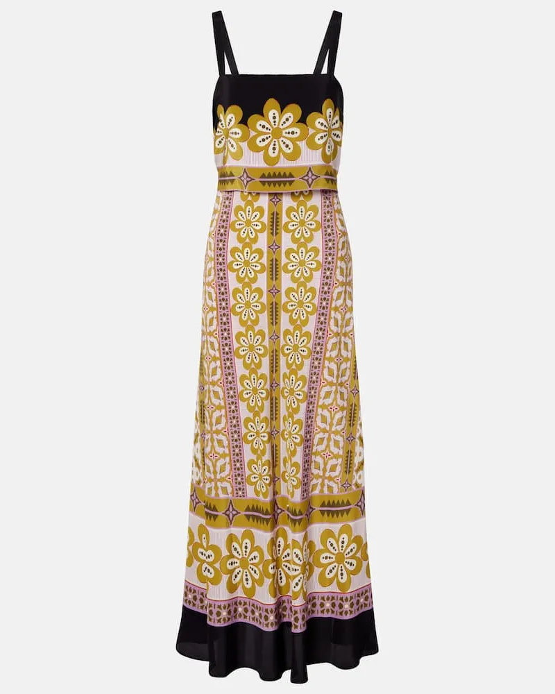La DoubleJ Maxikleid aus Crêpe de Chine Multicolor