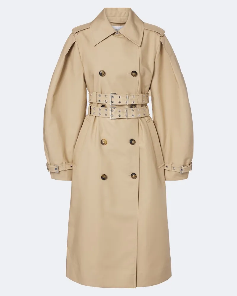 Ganni Trenchcoat aus Baumwolle Beige