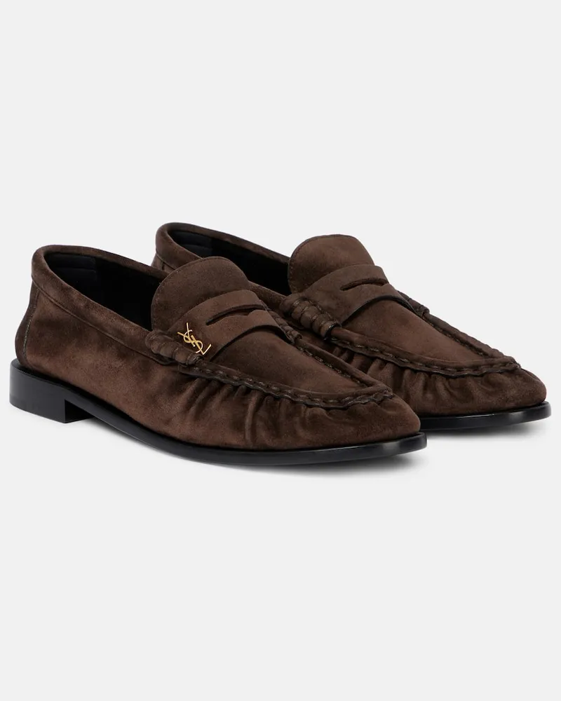 Saint Laurent Loafers Le Loafer aus Veloursleder Braun