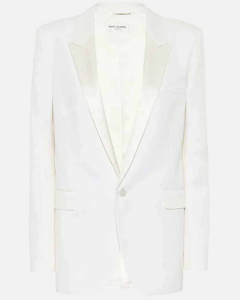 Saint Laurent Blazer aus Schurwolle Weiss