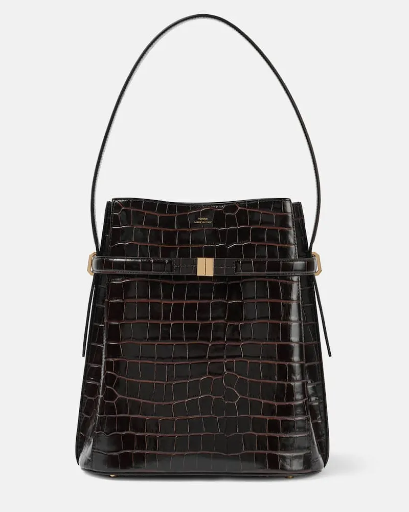 Totême Bucket Bag aus Leder Braun