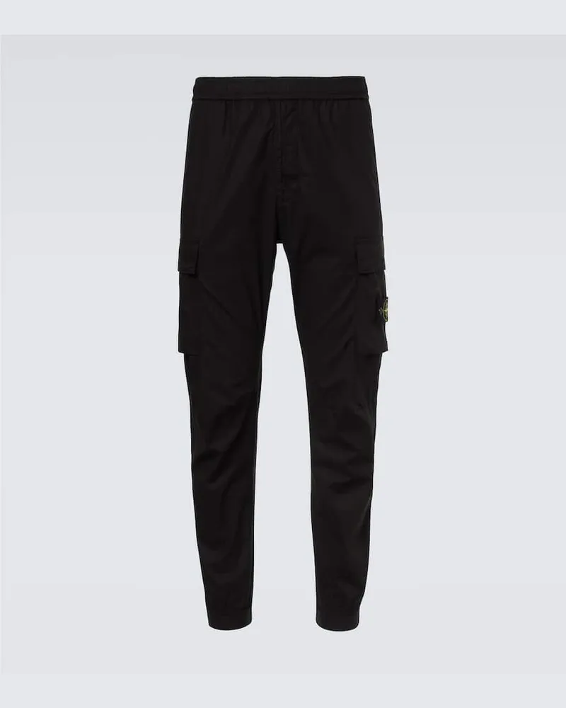 Stone Island Cargohose Compass aus einem Baumwollgemisch Schwarz