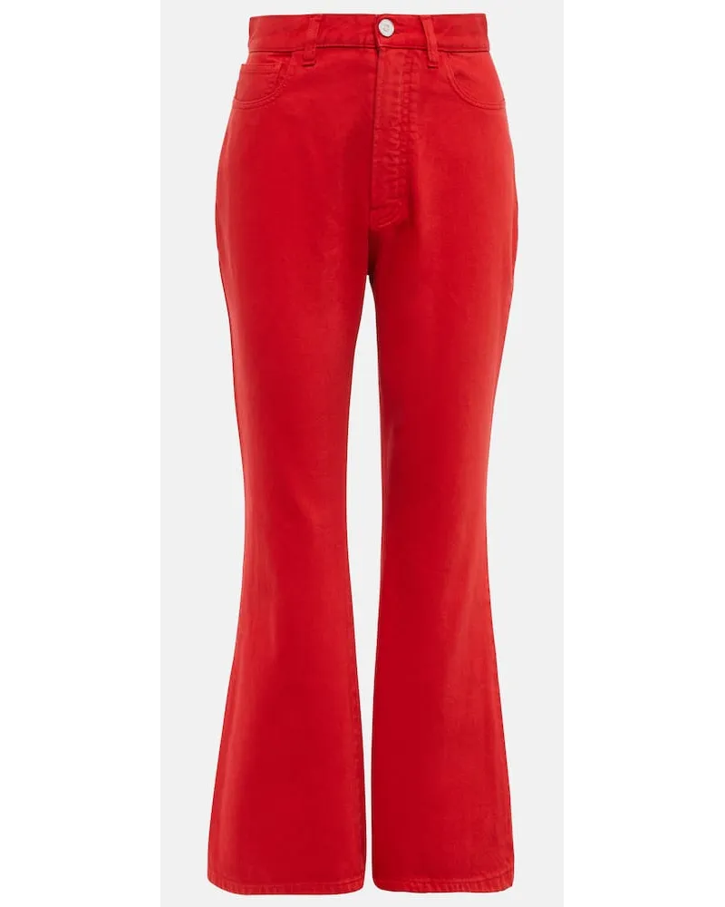 Alaïa Alaïa High-Rise Flared Jeans Rot