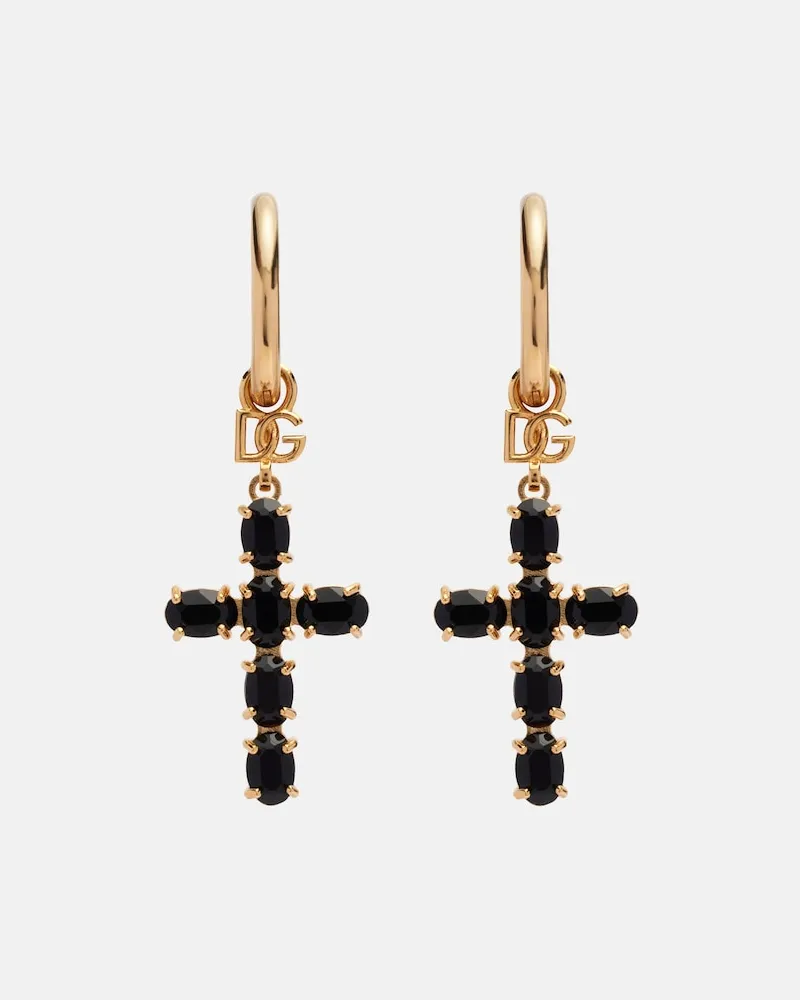 Dolce & Gabbana Ohrringe mit Kristallen Schwarz