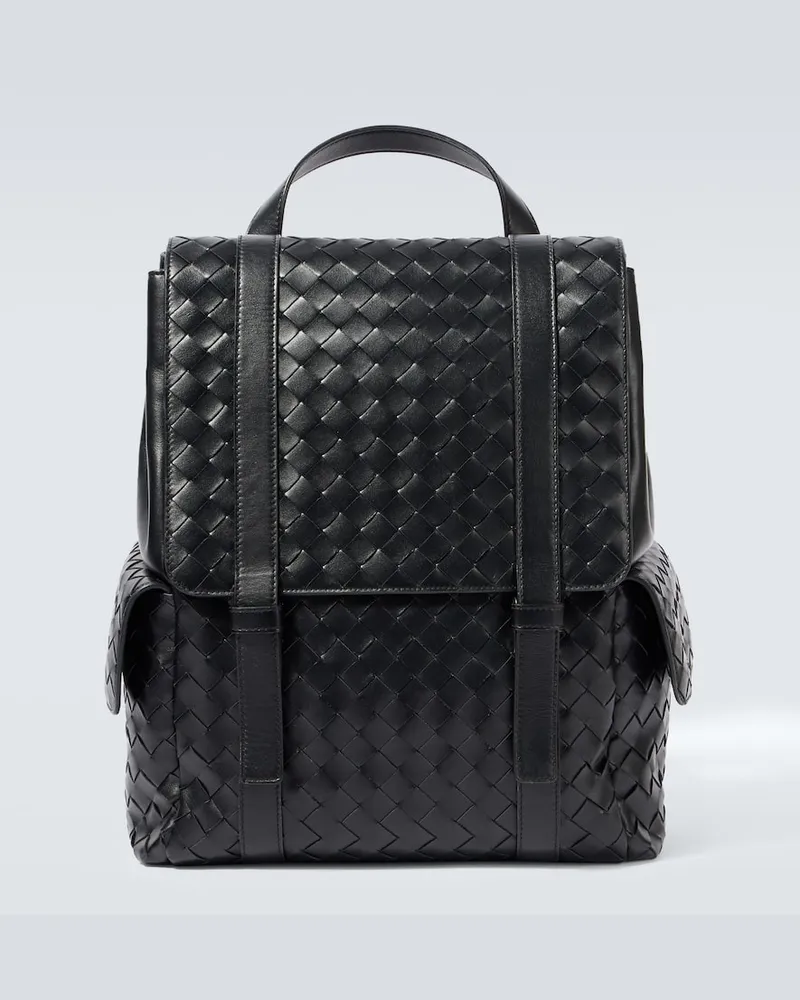Bottega Veneta Rucksack Back To School aus Leder Schwarz