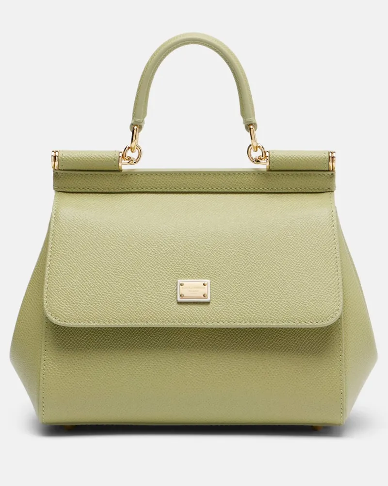 Dolce & Gabbana Henkeltasche Sicily Small aus Leder Grün