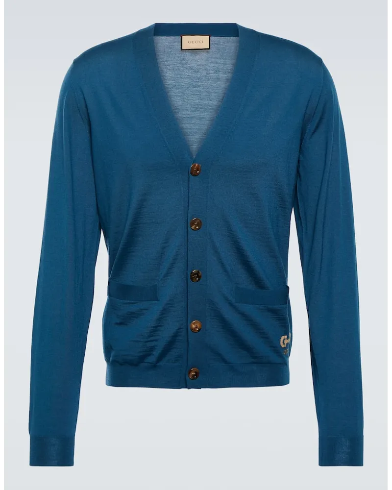 Gucci Cardigan aus Wolle Blau