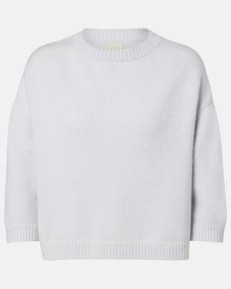 KHAITE Cropped-Pullover Sabina aus Kaschmir Blau