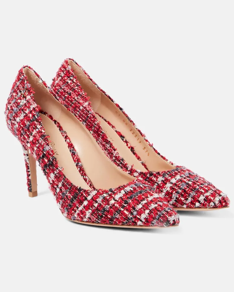 Gianvito Rossi Pumps aus Bouclé Rot
