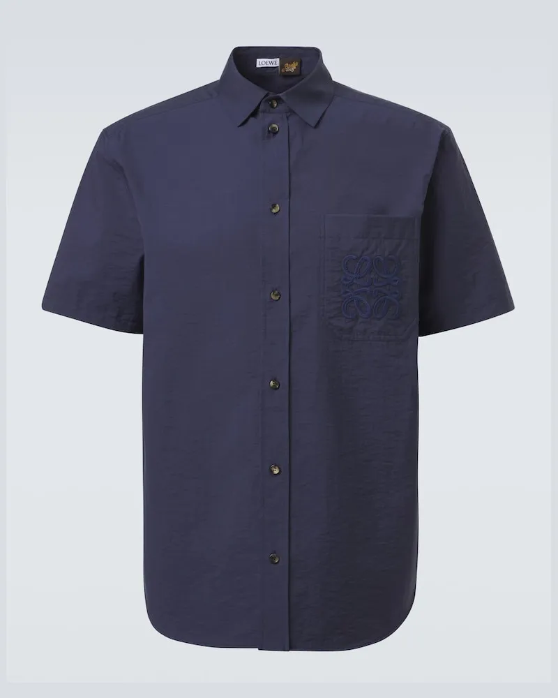 Loewe Paula's Ibiza Hemd Anagram aus Baumwoll-Gaze Blau