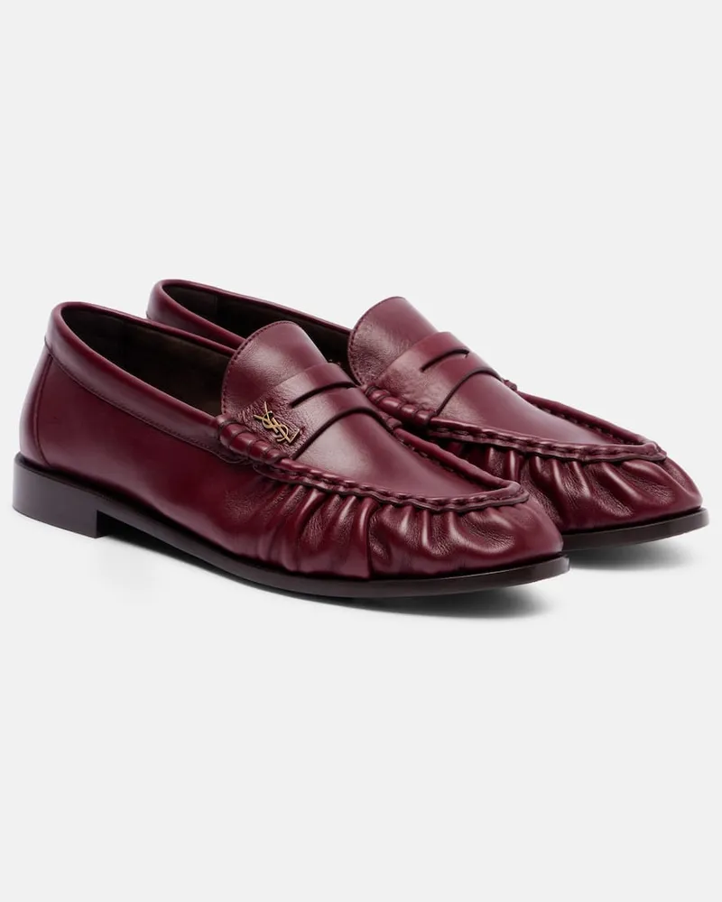Saint Laurent Loafers Le Loafer Cassandre aus Leder Burgunderrot
