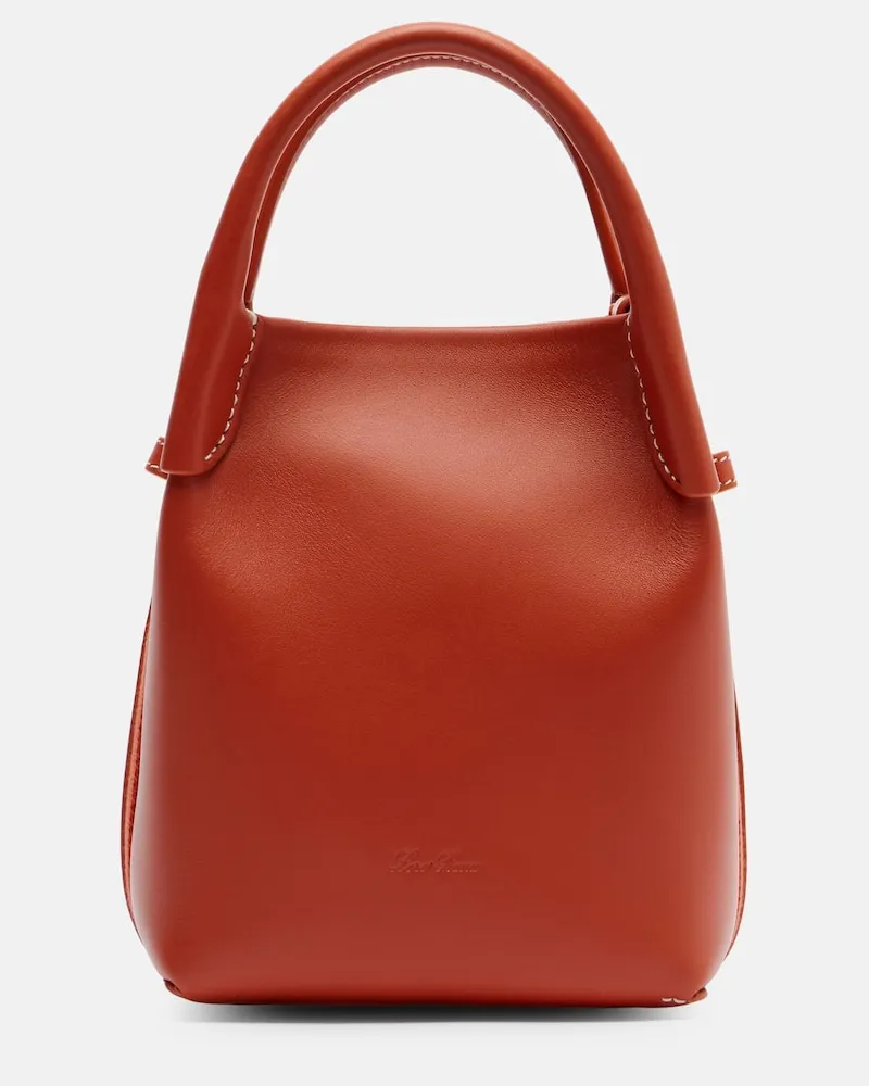 Loro Piana Tote Bag Bale Mini aus Leder Orange