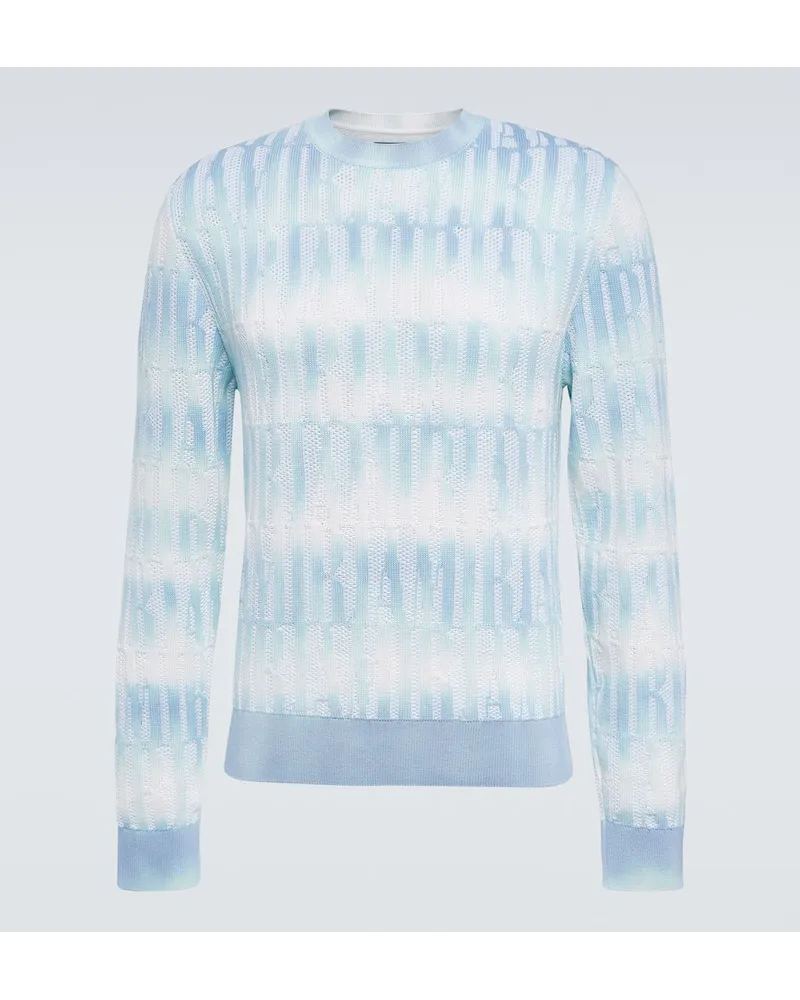 Amiri Pullover aus einem Baumwollgemisch Blau