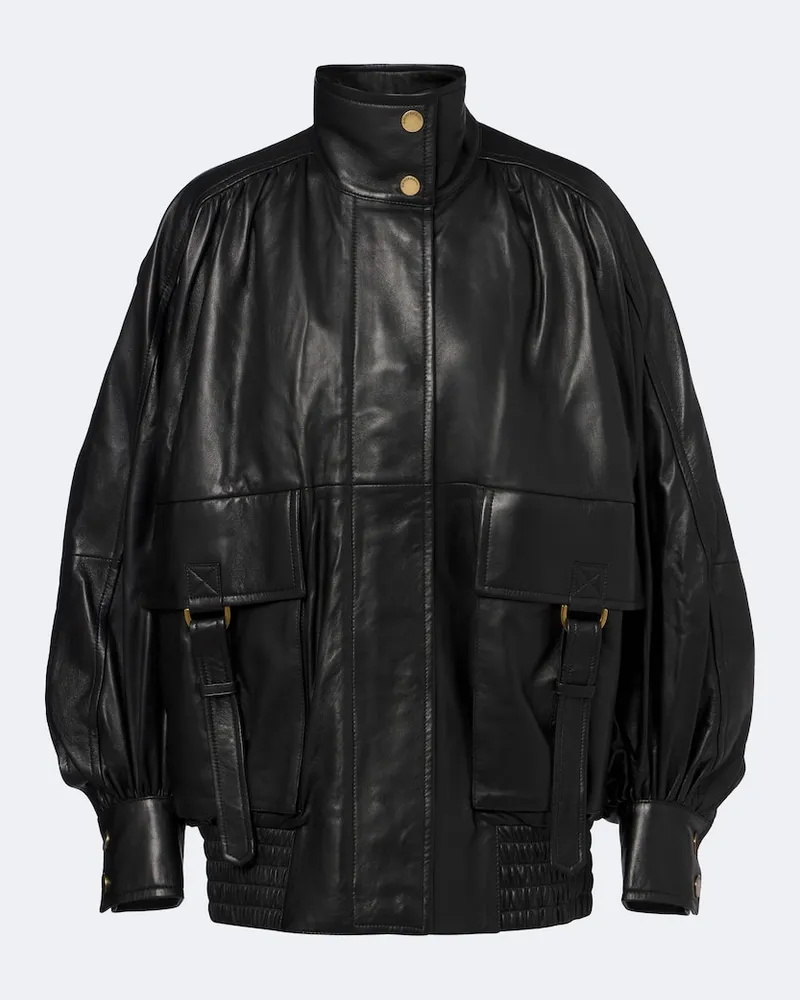 Zimmermann Bomberjacke Valiant aus Leder Schwarz