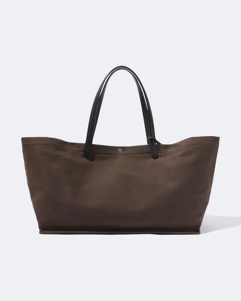 The Row Tote Bag Idaho XL aus Canvas mit Leder Braun