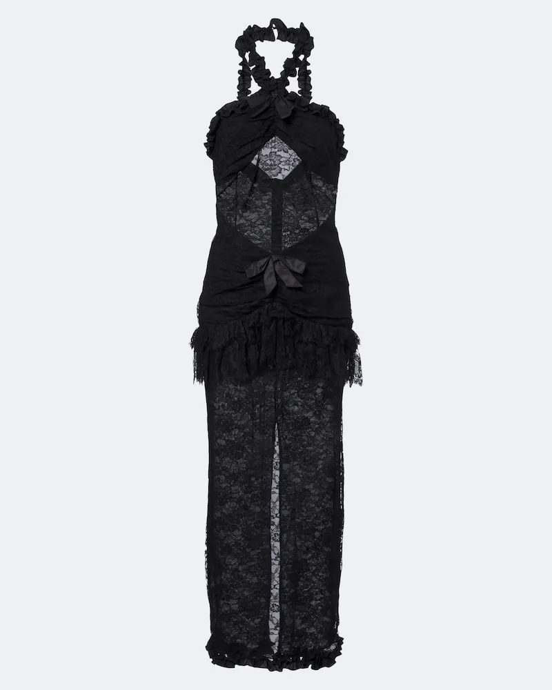 Alessandra Rich Coktailkleid aus Spitze Schwarz