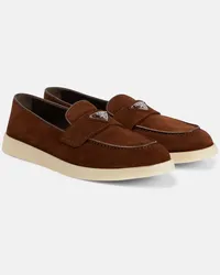 Prada Loafers Saint Tropez aus Veloursleder Braun